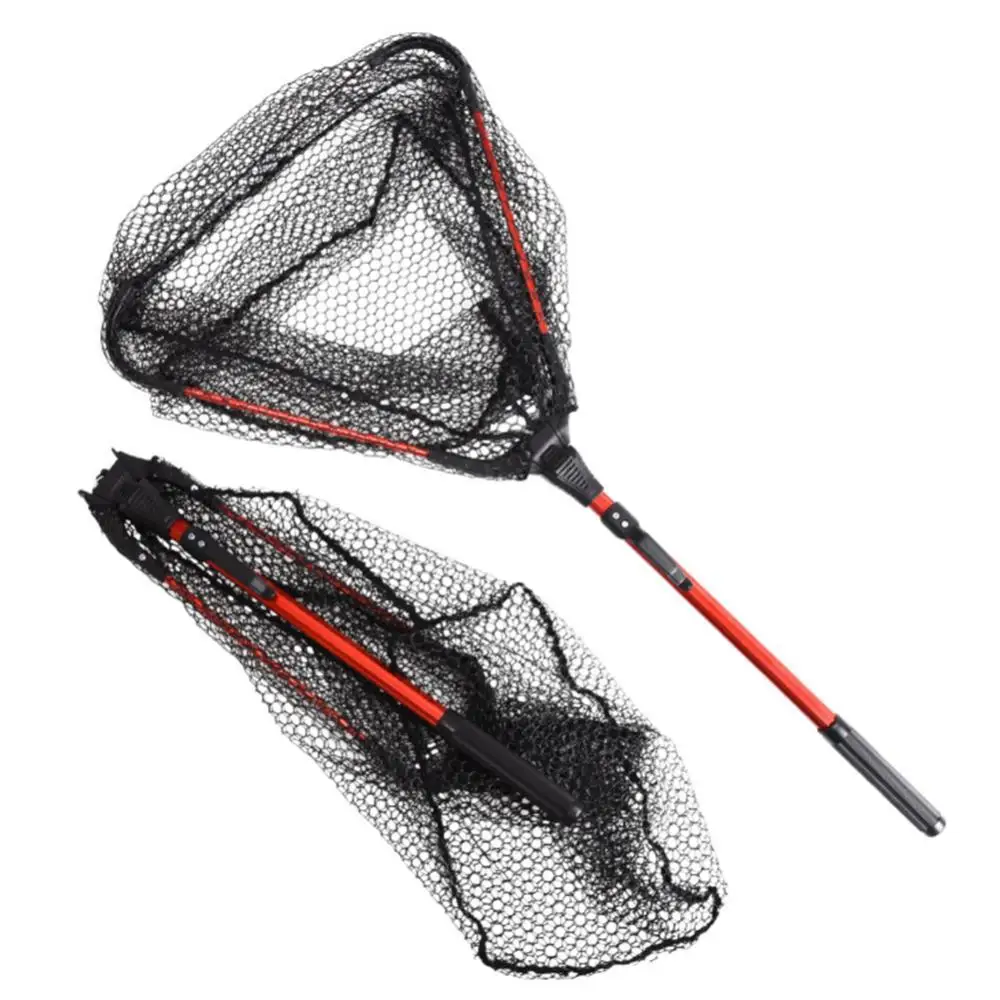 

50%HOTFoldable Fishing Net Aluminum Handle Fishing Tackle Foldable Fishing Tackle Telescopic Fishing Net Fishing