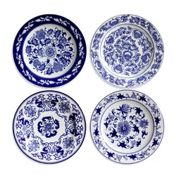 Jingdezhen Ceramics European-style Foreign Trade Mediterranean Blue And White Porcelain Wall Decoration Plate Wall Living Room