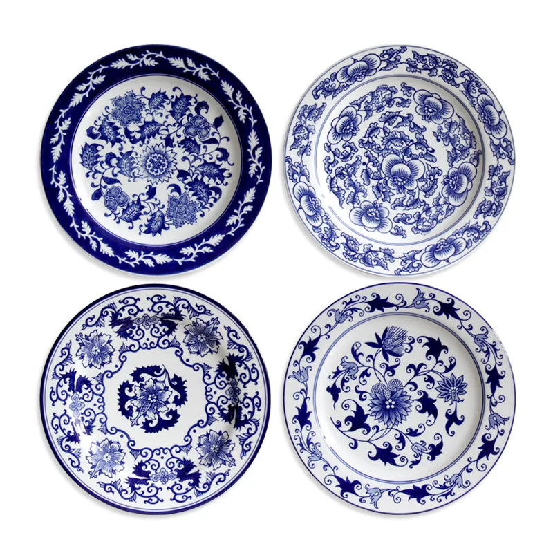 Jingdezhen Ceramics European-style Foreign Trade Mediterranean Blue And White Porcelain Wall Decoration Plate Wall Living Room