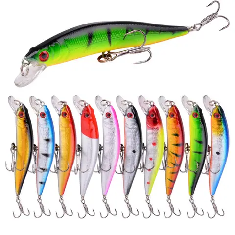 1Pcs 떠 다니는 미노 낚시 3D 눈 Crankbaits 10cm/8.4g Isca 인공 하드 미끼 Wobblers 잉어 파이크 낚시 태클