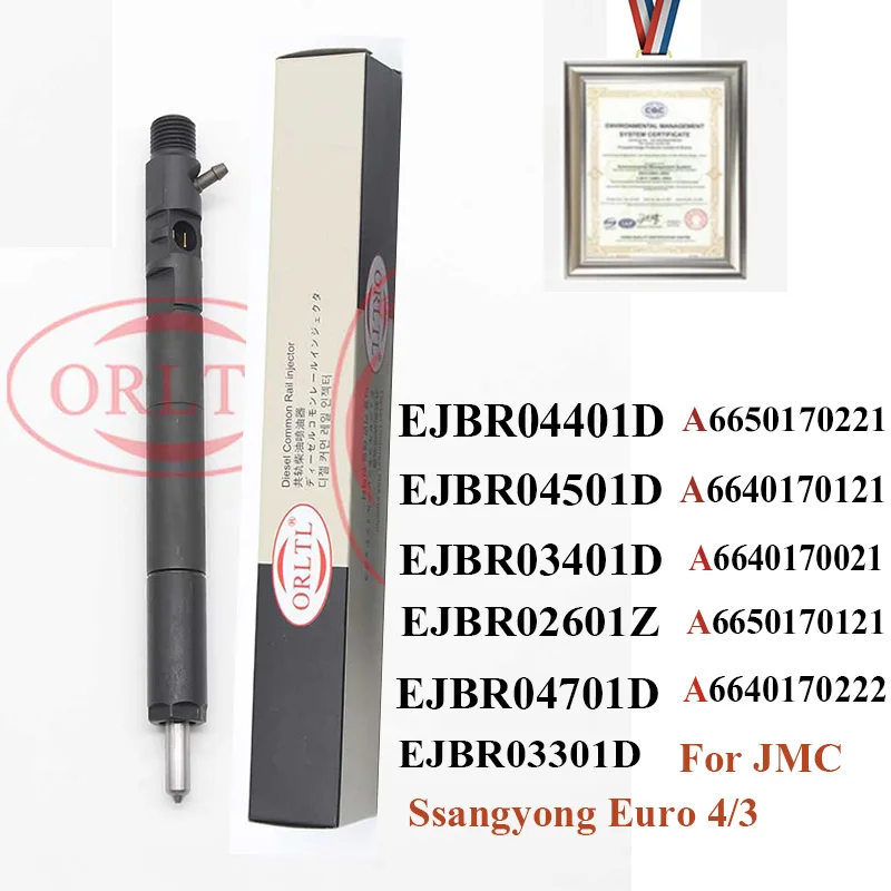 

Common Rail Injector EJBR02601Z A6650170121 EJBR04701D A6640170222 EJBR03301D EJBR04401D A6650170221 for SSANGYONG JMC Euro 3/4