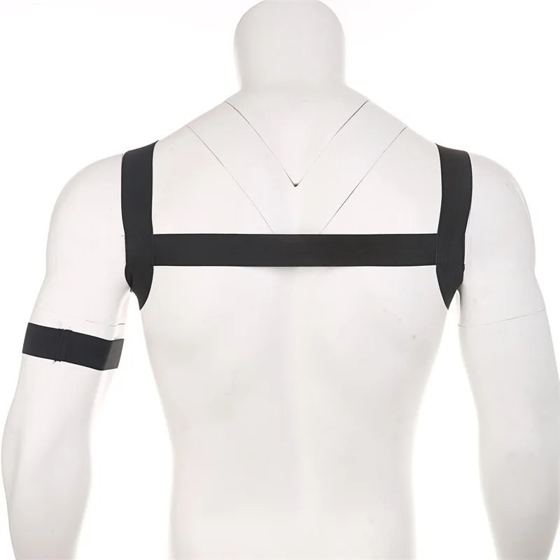 CLEVER-MENMODE Men Harness Lingerie Body Chest Strap Sexy Elastic Bondage Costume hombre With Arm Band Mens Halter BDSM Clubwear