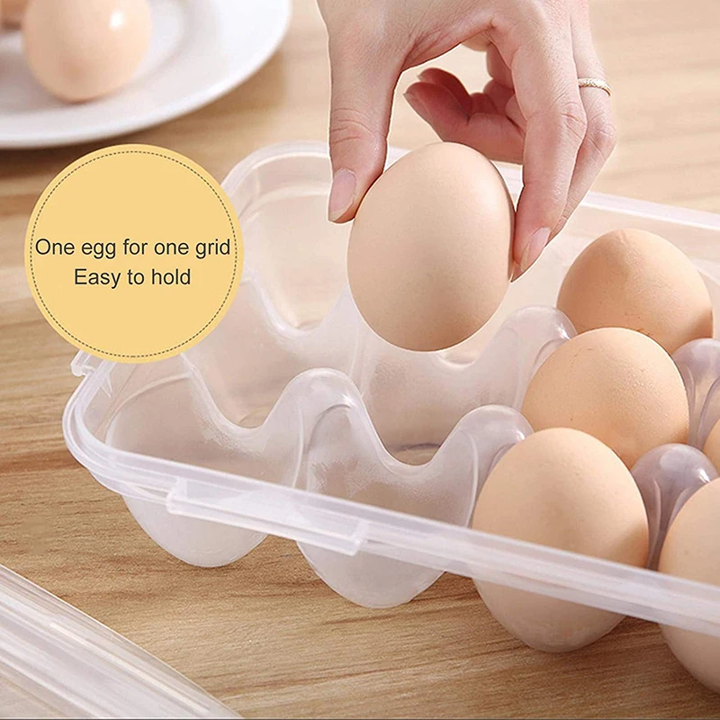 10/18 Grid Egg Storage Box Egg Tray Lid Kitchen Refrigerator Storage Container Drop Rack Fridge Egg Holder Box Organization