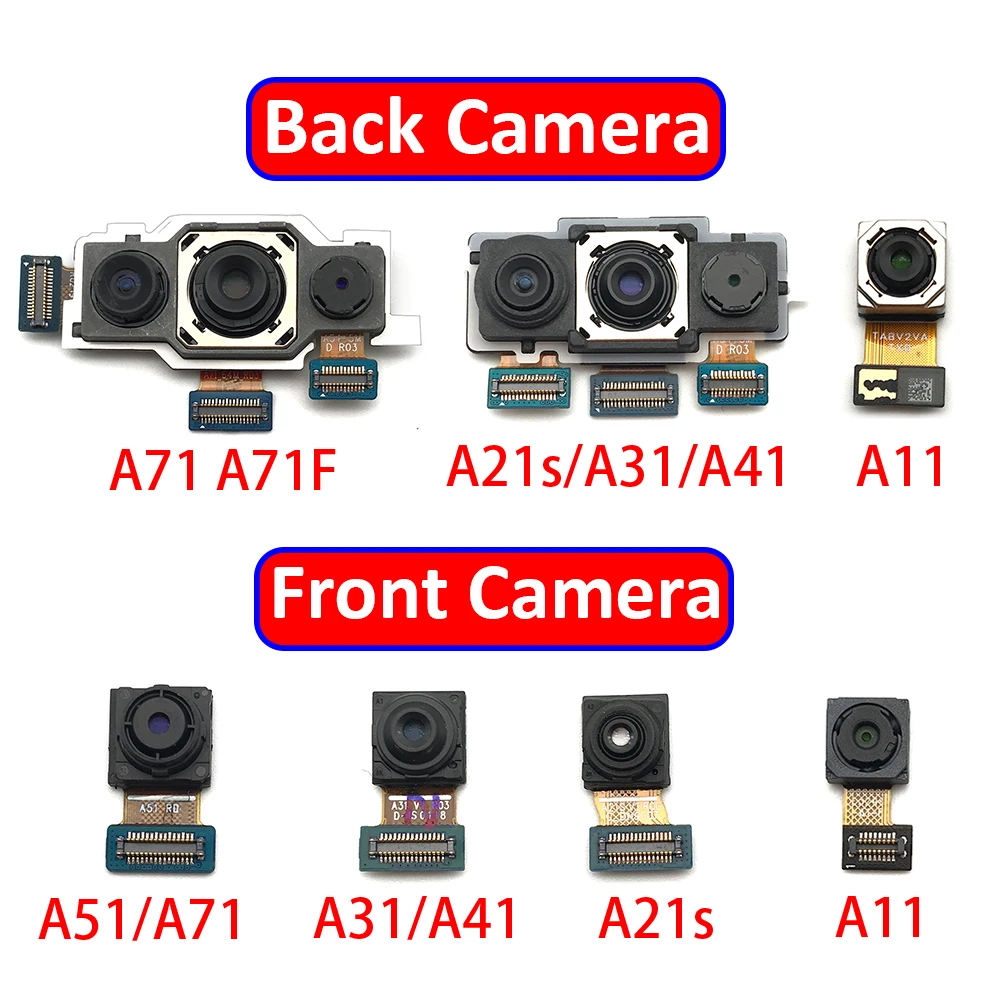 New Front Camera Module For Samsung A11 A21S A31 A41 A71 A10s A20s A50s Main Rear Back Camera Flex Cable Replacement Parts