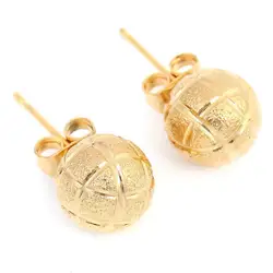 Gold Color Ball Stud Earrings For Women Jewelry Simple Style Cute Earring Jewelry