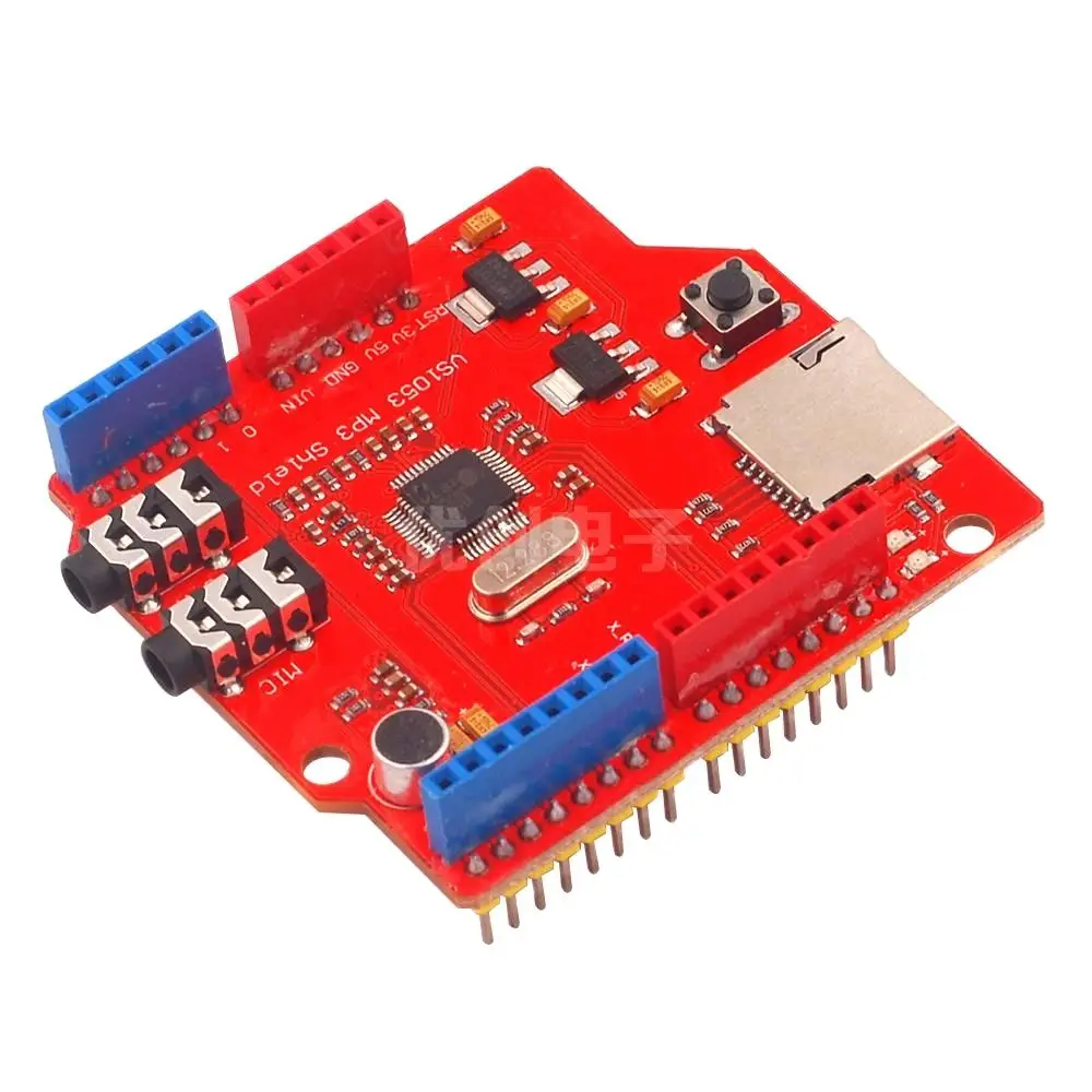 وحدة VS1053 VS1053 MP3 مع مكبر للصوت ، لوحة فك التشفير ، وظيفة تسجيل على متن الطائرة