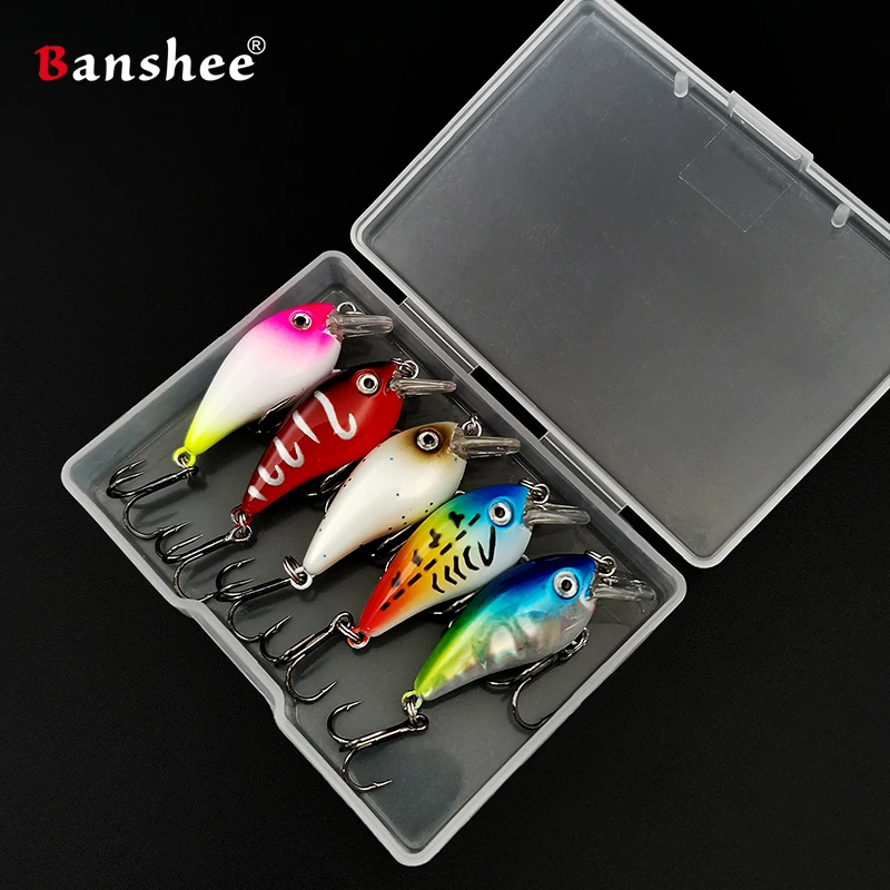 Banshee 35mm 1.9g 5Pcs Mini Crankbaits Fishing Wobbler Minnow Sinking Jerkbaits Swimbait Artificial Hard Baits For Trolling Lure