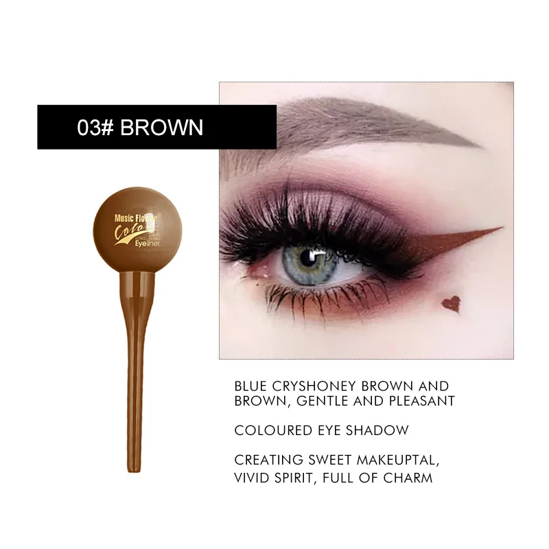 Musicflower Een Swell Mei Cai Shui Xing Eyeliner Dikke Zwarte Waterdichte Niet Smudge Eyeliner Lollipop M2021