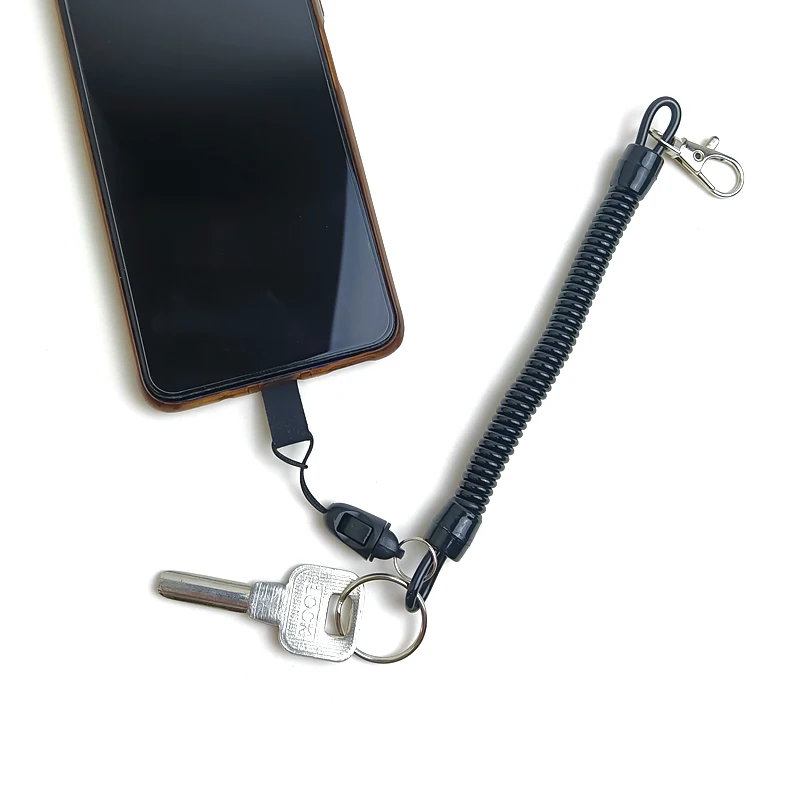 Anti-loss Waist Hanging Anti-theft Rope Key Chain Lanyards Charm Spring Rope Telescopic Lanyard Mobile Phone Back Sticking Card