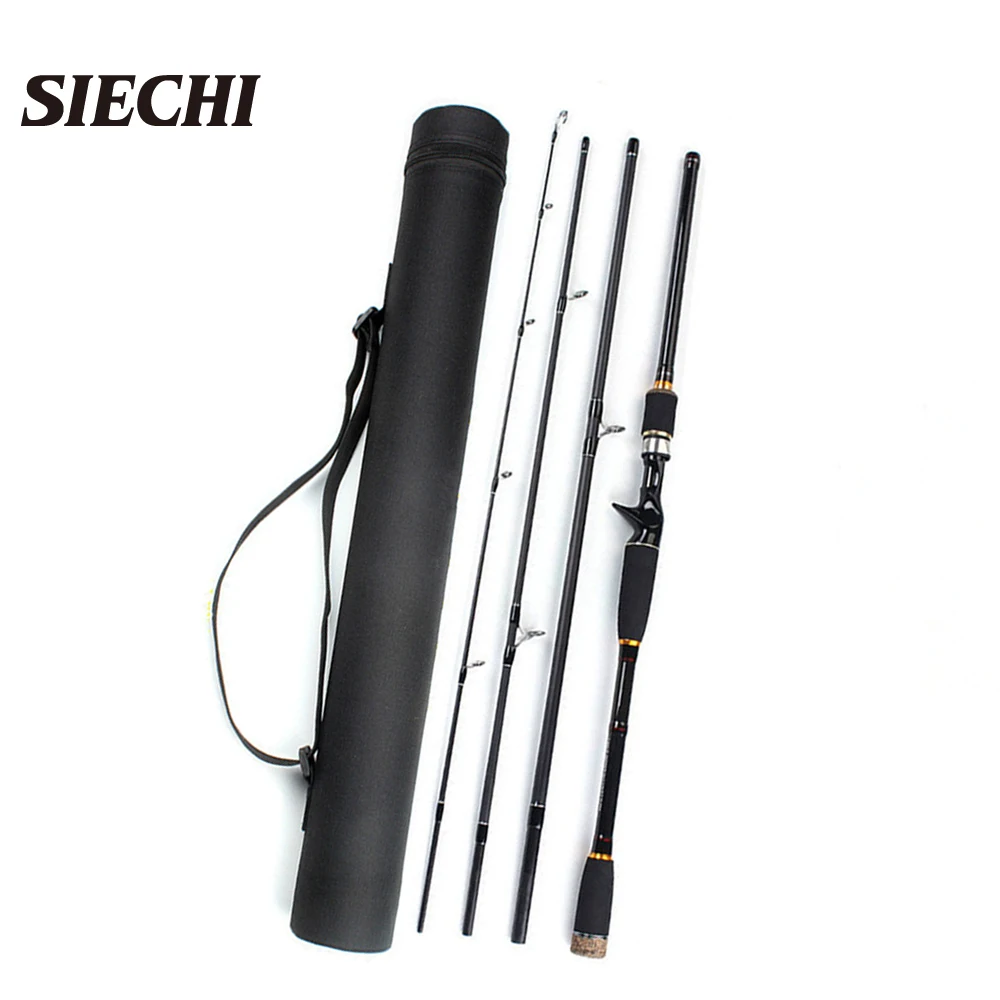 

SIECHI Spinning Casting Carbon Fishing Rod 3.0M 2.7M 2.4M 2.1M 1.8M Light 4 Sections Travel Rods with Portable Bag