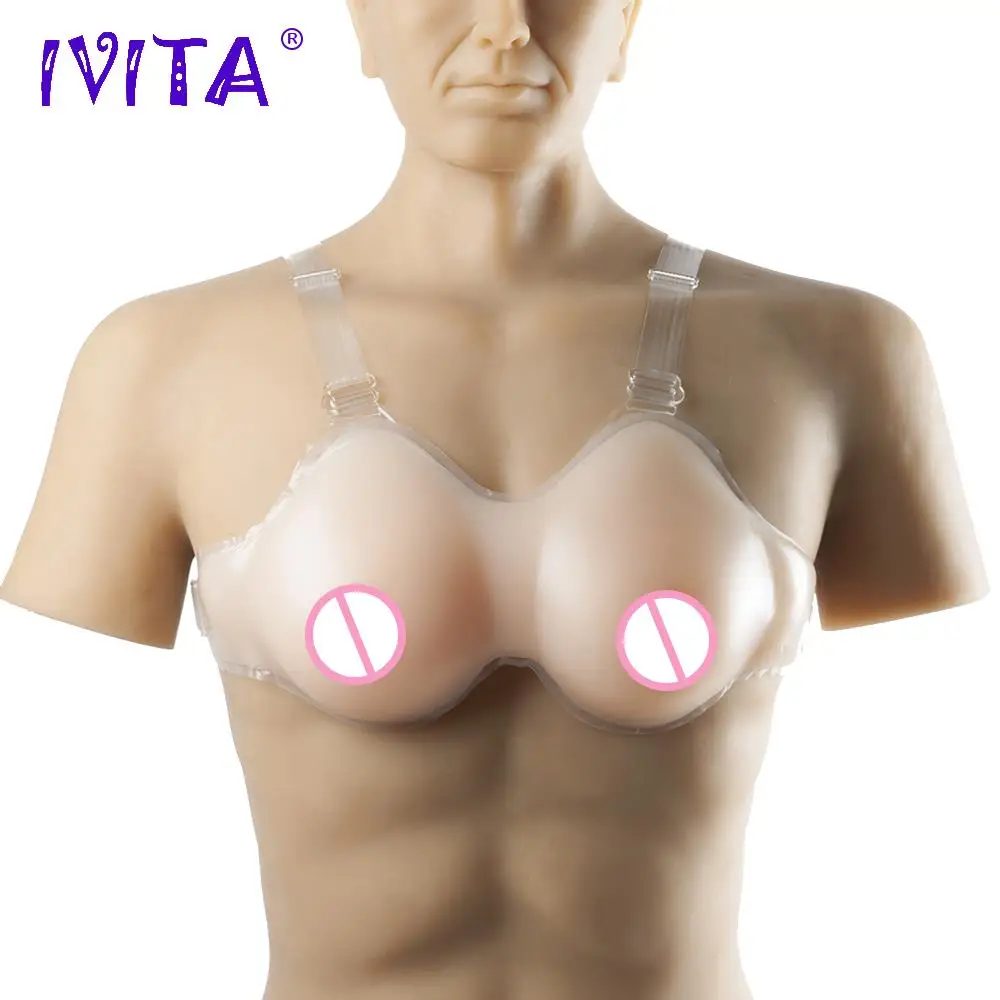 

IVITA Artificial Silicone Breast Forms Fake Boobs Waterdrop Shape Breasts Chest Enhancer for Crossdresser Drag Queen Mastectomy