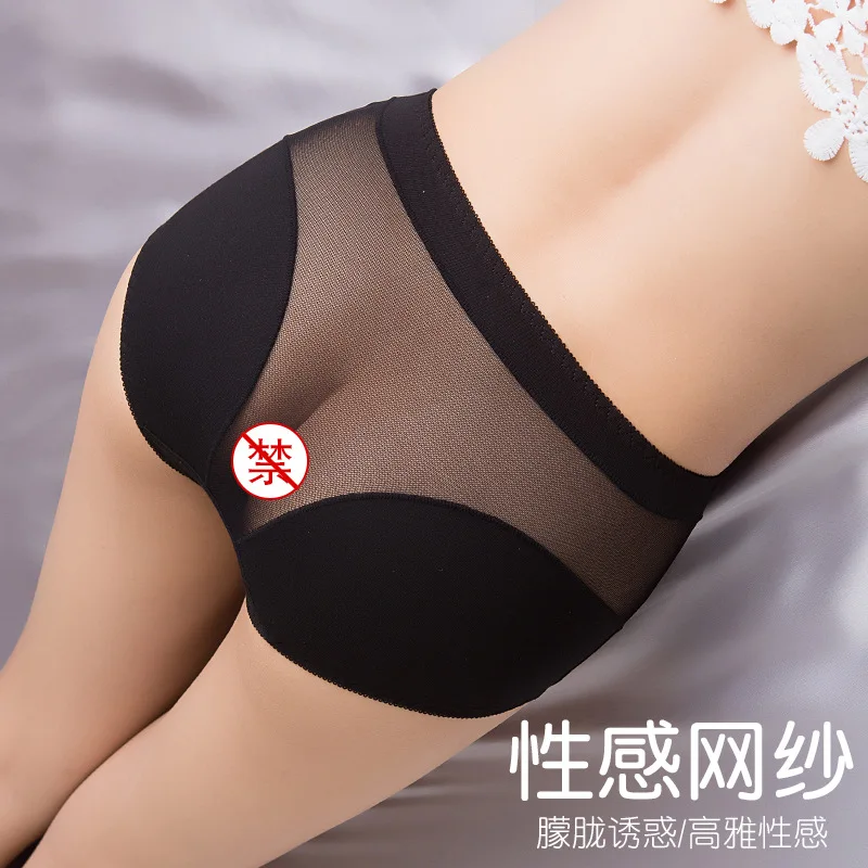 7PCS Women's underwear sexy lace Transparent pure cotton middle waist female panties ladies lingerie High Quality Large size