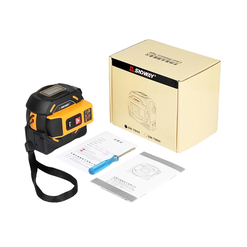 SNDWAY telemetro laser 40M 60M metro a nastro laser digitale retrattile 5m telemetro laser righello strumento di misura TM40