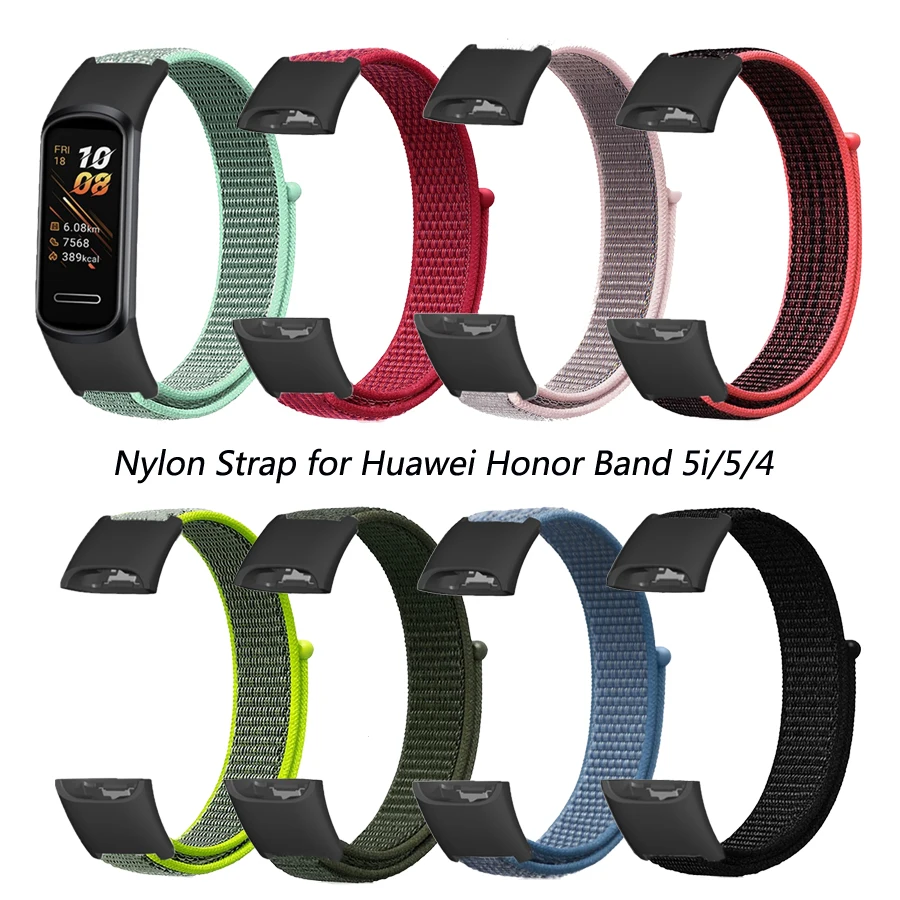 For Honor Band 5/5i Strap Sport Nylon Loop Watch Band Bracelet for Huawei Honor Band 5/4 Replacement Wristband Accessories