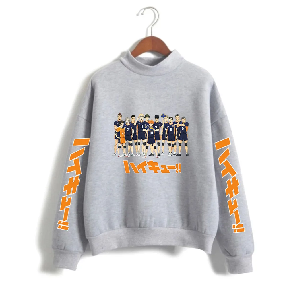 Haikyuu Hoodie Volleyball Manga Harajuku Kawaii Pullover Sweatshirt Cartoon Print Anime Aesthetic Hoodie Streetwear Top