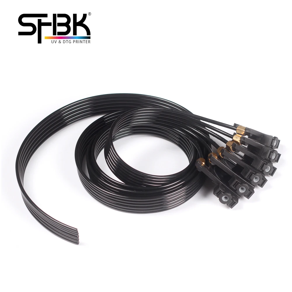 1.5m Textile Solvent ink tube, UV Printer Spare Parts A3 A4 6 rows of Corrosion resistant black pipe Damper