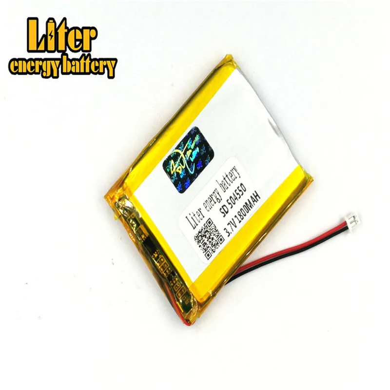 1,25 mm 2-pinowe złącze 3,7 V 504550   1800mah akumulator lipo MP3 MP4 MP5 małe zabawki polimerowa bateria litowa