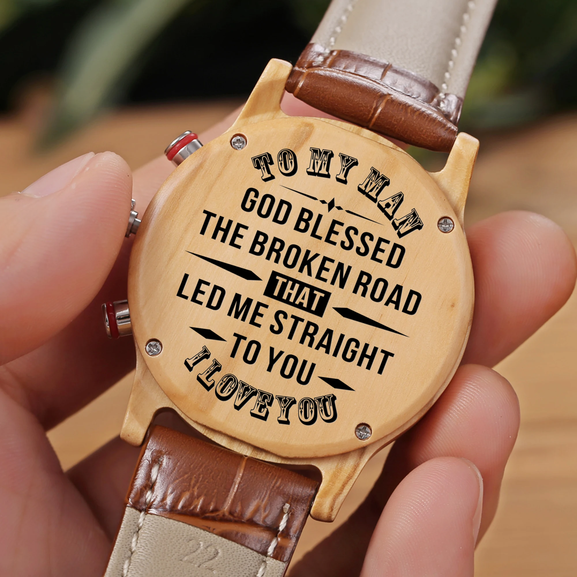 

Popular Customized Souvenir Gift to MY Man I Love You Design Men's Watch Natural Hours Husband Boyfriend Dress Clock Male