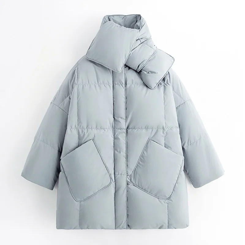 

Fashion Women Warm White Duck Down Parkas Short Down Jacket 2021 New Female Korean Loose Casual Thicken Down Coats