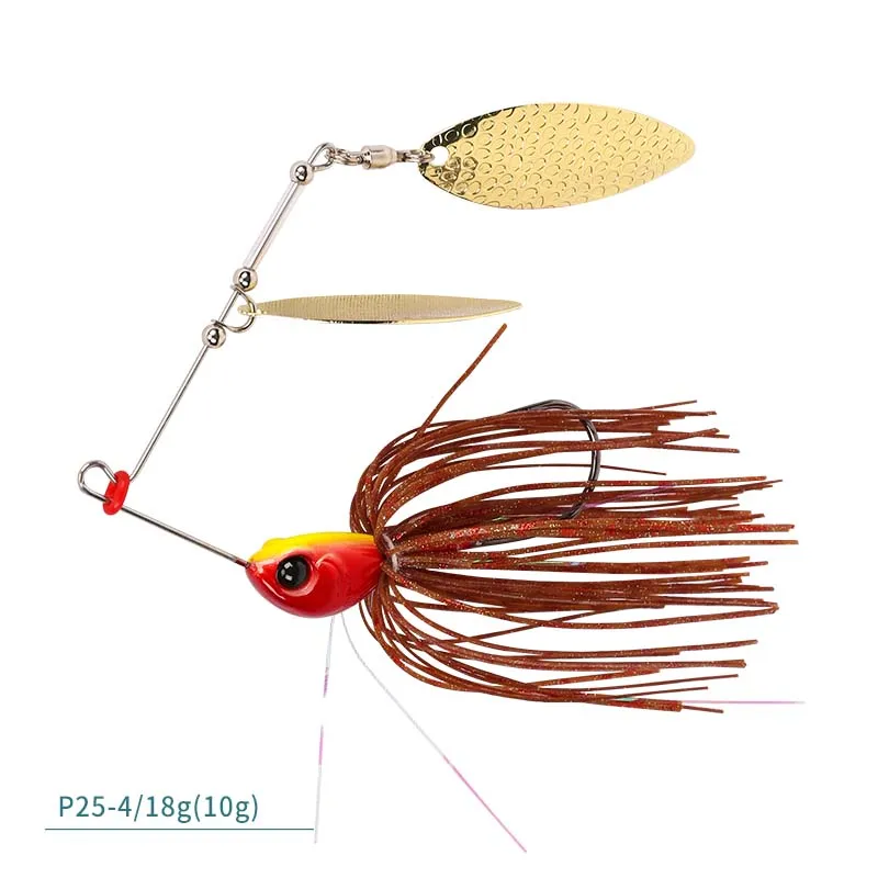 Tsurinoya Buzzbait Vissen Lokken Metalen Spinner Aas 7G/10G Jig Hoofd Met Draaien Sequin Metalen Lepel Rubber rokken Wobbler Swimbait