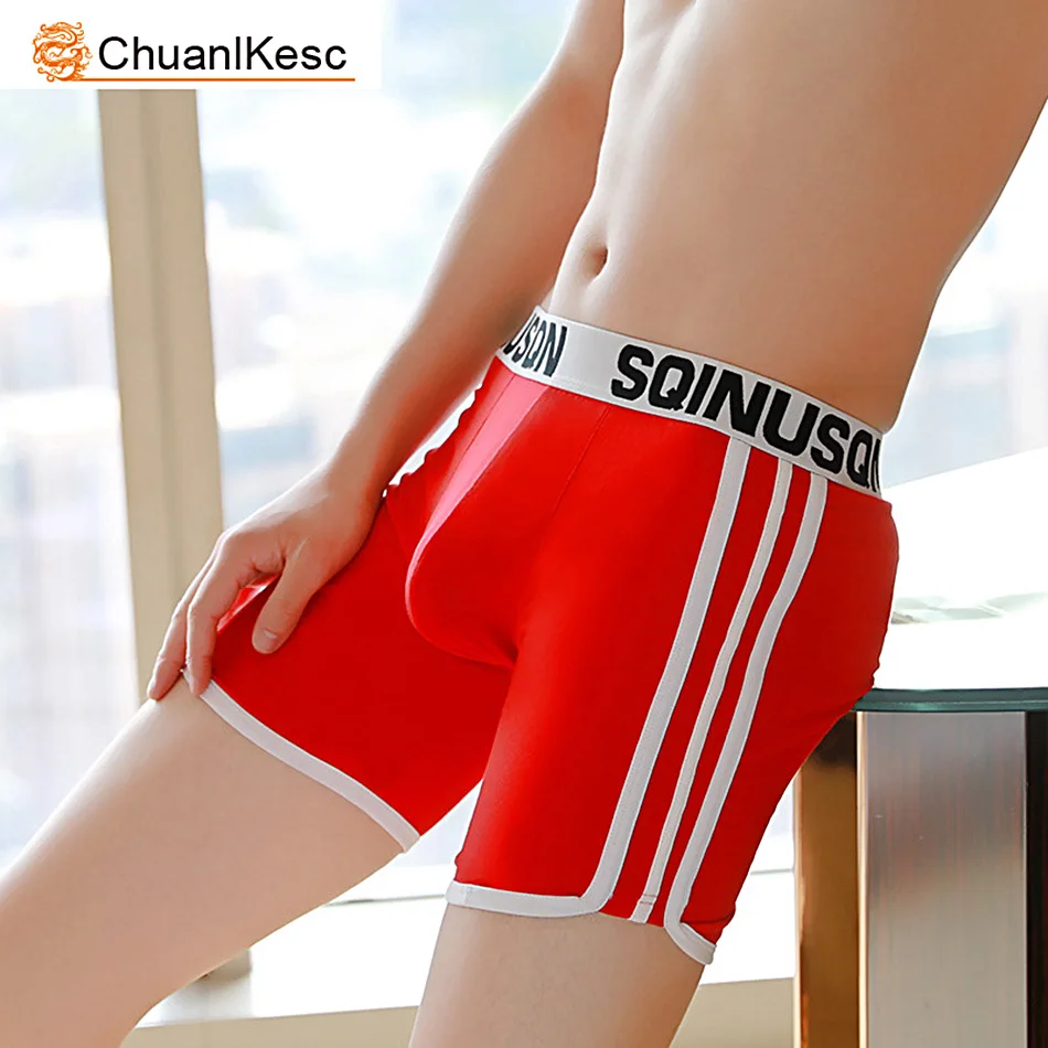 Men\'s Panties Sexy Long Flat Pants Pure Cotton Comfortable Sports Wear Resistant Leg Fashion Shorts