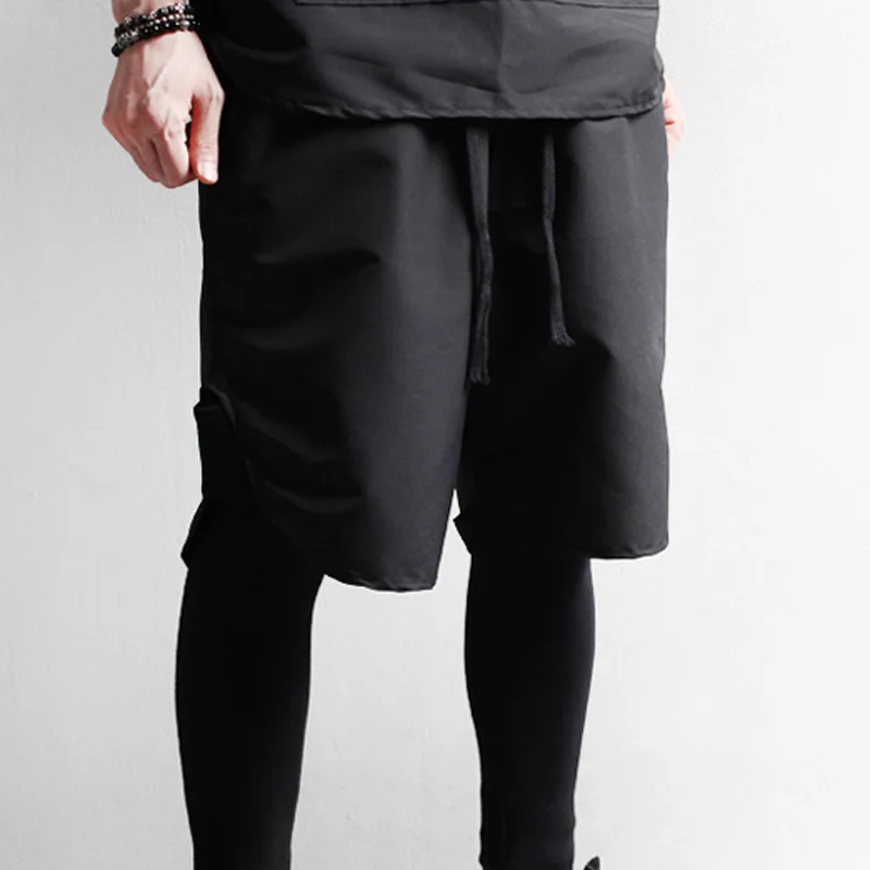 

Tide men's hip-hop tide take loose casual overalls shorts elastic summer large size Korean version of hip-hop men's shorts
