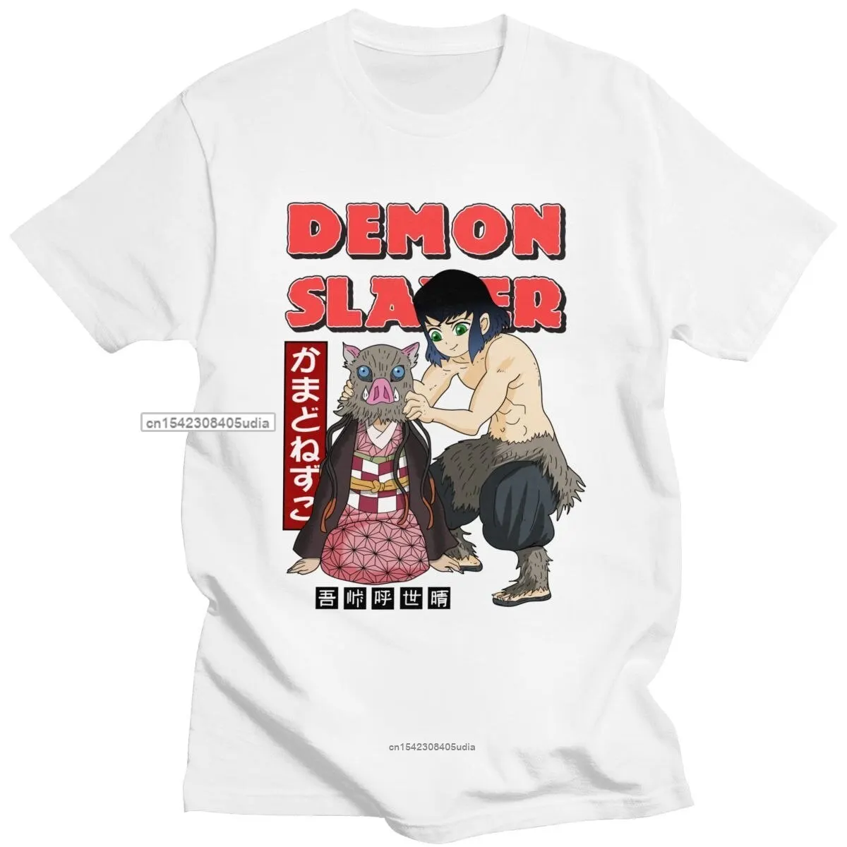 Unique Demon Slayer T Shirt Men Streetwear Kimetsu No Yaiba Tshirts Short Sleeve Nezuko And Inosuke Tshirt Cotton Tee Tshirt