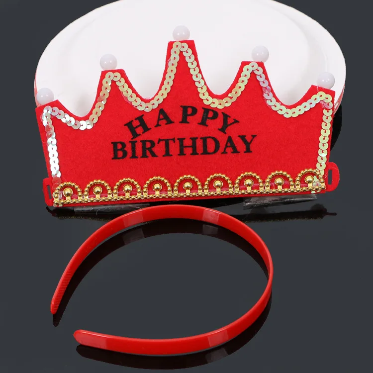 LED Happy Birthday Party Krone Hüte Glow Stirnband König Prinzessin Prinz Baby Dusche Junge Mädchen Kinder Weihnachten Dekorationen Liefert Hüte – Detail 3