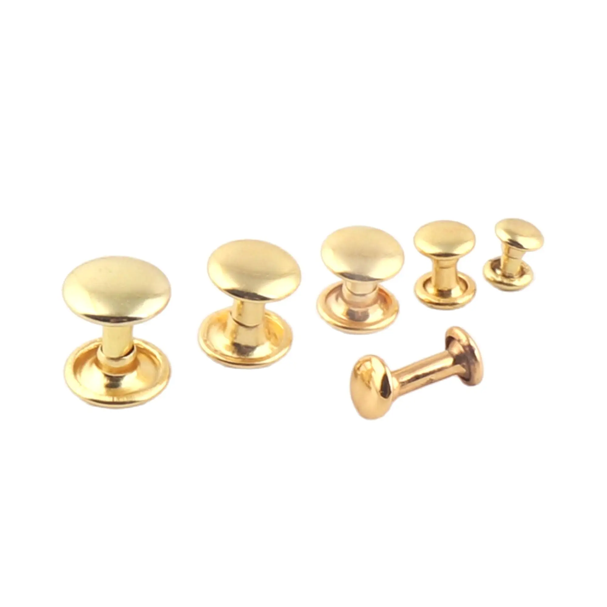 

100 sets Gold Double Cap Rivets Double Cap Round Rivet Studs Leather Craft Rivet Fastener Snaps Prong Studs Closures Fasteners