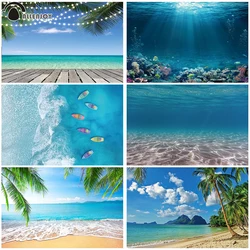 Allenjoy Background Beach Ocean Seaside Island Vinyl Photography Backdrops Summer Wedding Party Banners