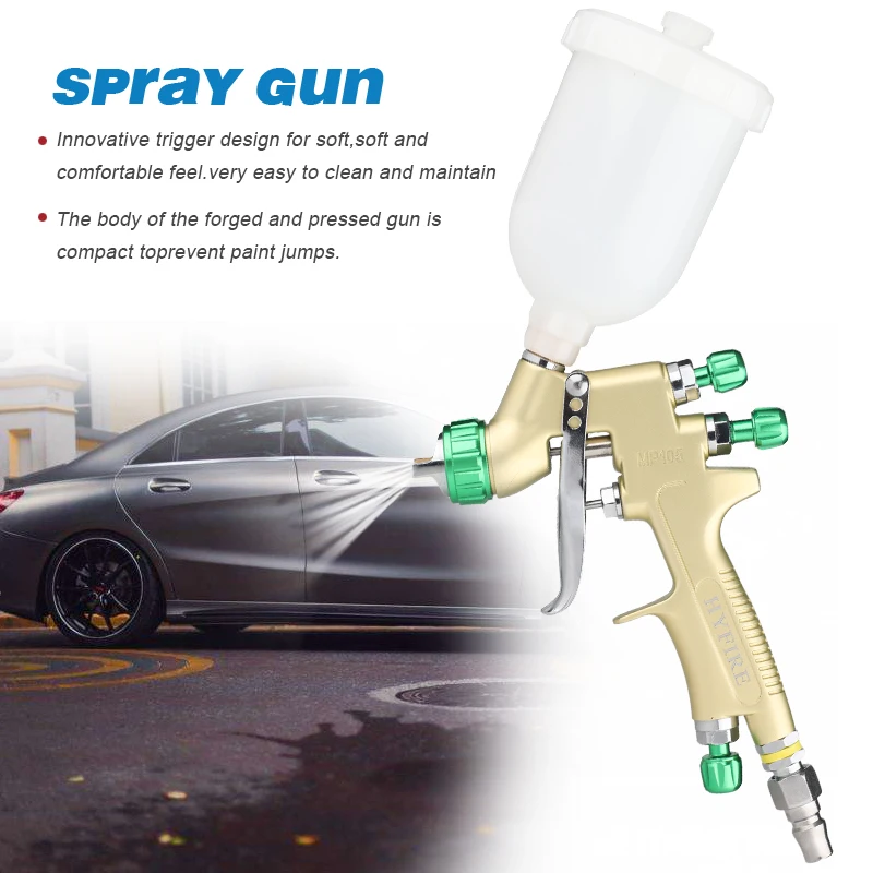 Spray Gun 1.0 mm nozzle Gravity Feed Paint pot volume 250ml mini paint sprayer hyfire car repair tools