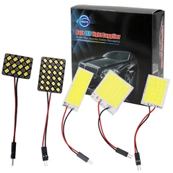 Big Promotion T10 COB 12 24 36 48SMD Festoon Dome BA9S 3Adapter LED Light Panel Car Interior Reading Map Parking Bulb Lamp DC12V