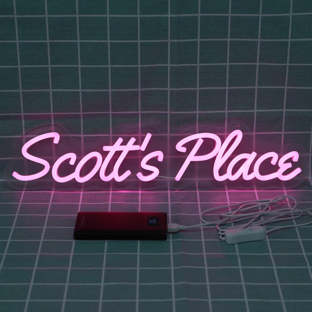 Scott's Place LED Neon Sign Light USB Powered Flexible Room Decor Visual Art Bar Party Night Lamp Hanging Design