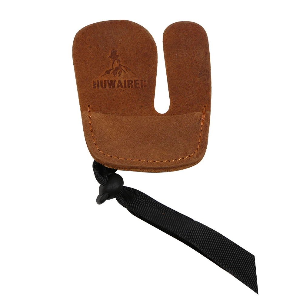 Archery Finger Tab Guard Protection Cowhide Protective Gear Equipment for Bow and Arrow Hunting Shooting Accessories