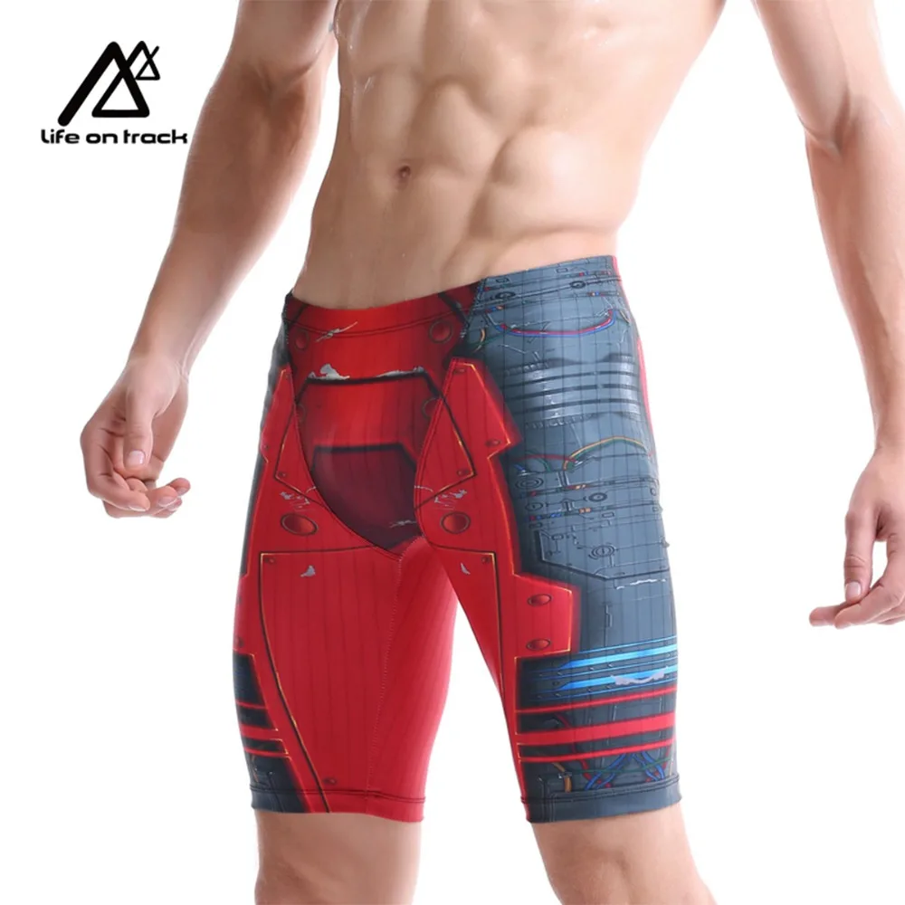 Men's Swimwear Iron Man  Swim Jammers Triathlon Swimming Trunks Emonder Breathable Quick Dry Shorts Surfing Diving Sports Shorts