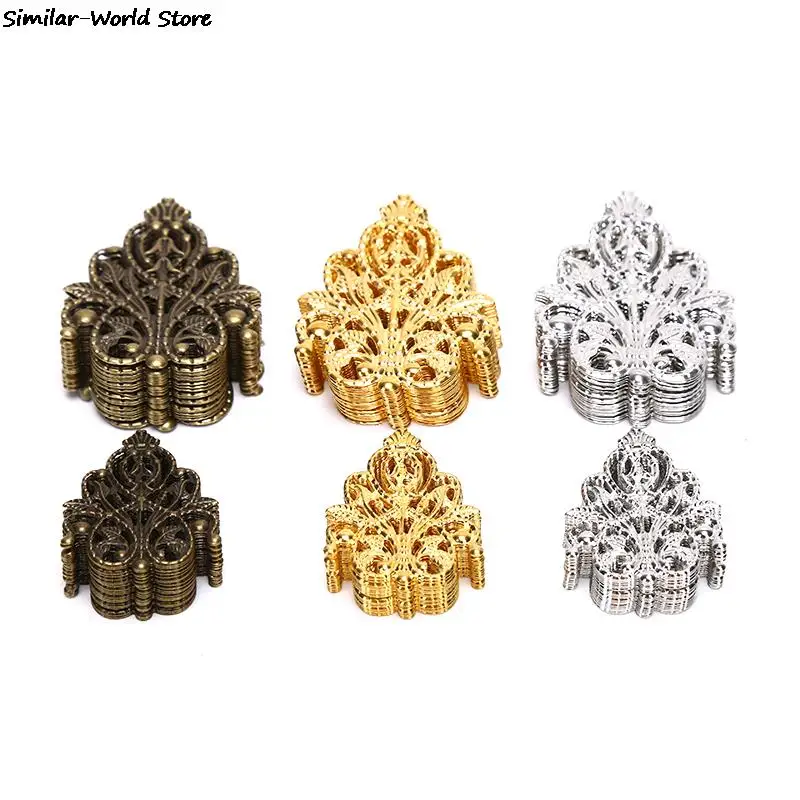 20pcs Wholesale Filigree crafts Hollow Embellishments Findings Jewelry Accessories Bronze Tone ornaments 35mm