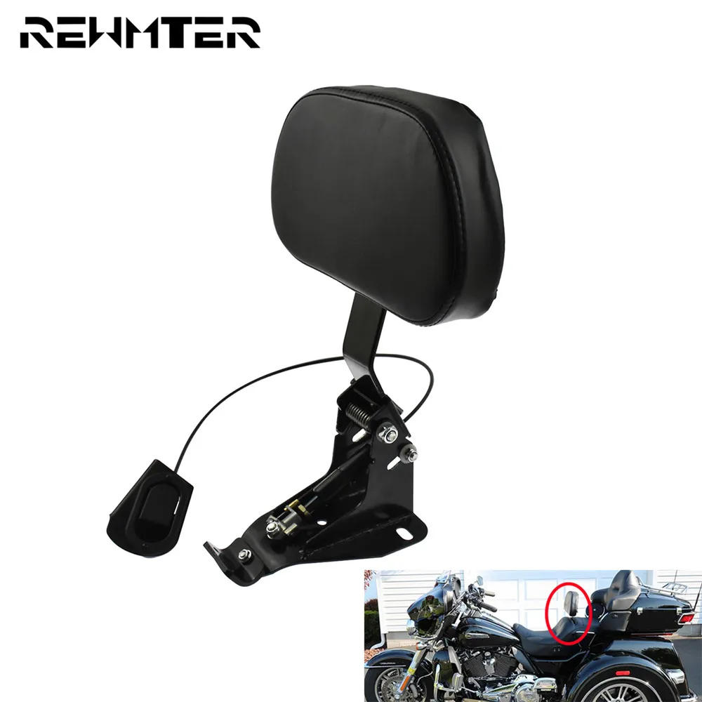 Motorcycle Driver Rider Backrest + Adjustable Mounting Kit For Harley Touring Road King Electra Street Glide FLTR 2009-2021 2022