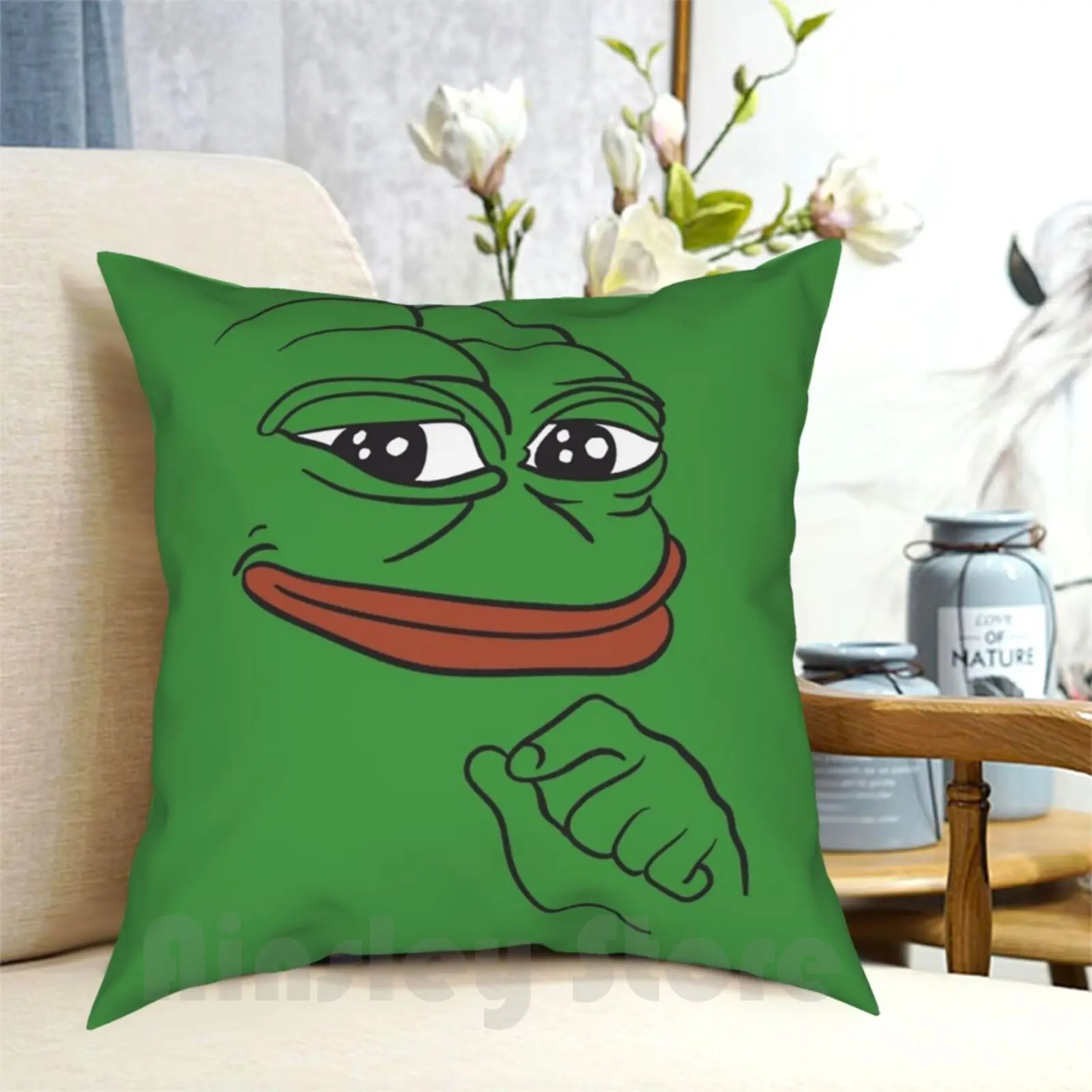 Smug The Frog Pillow Case Printed Home Soft Throw Pillow Smug Frog Green Animal Meme Trump Kek Humor 4Chan Reddit