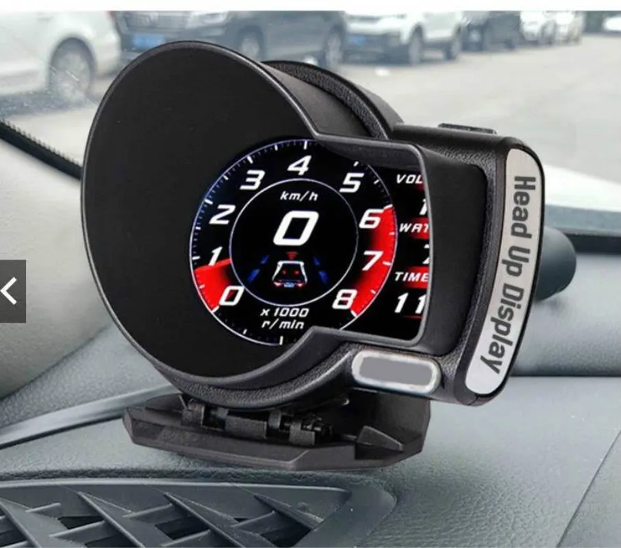 OBD2 Auto Gauge LED liquid crystal display speedometer Water temperature Voltage Tachometer Turbo Boost Troubleshooting Alarm