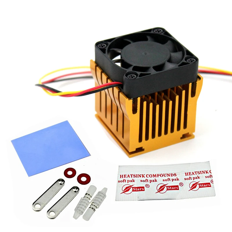 Golden DIY Aluminium Northbridge Heatsink Cooler Motherboard Radiator with 40mm Fan 12V 40x40x10mm 40x40x20mm Cooling Fan