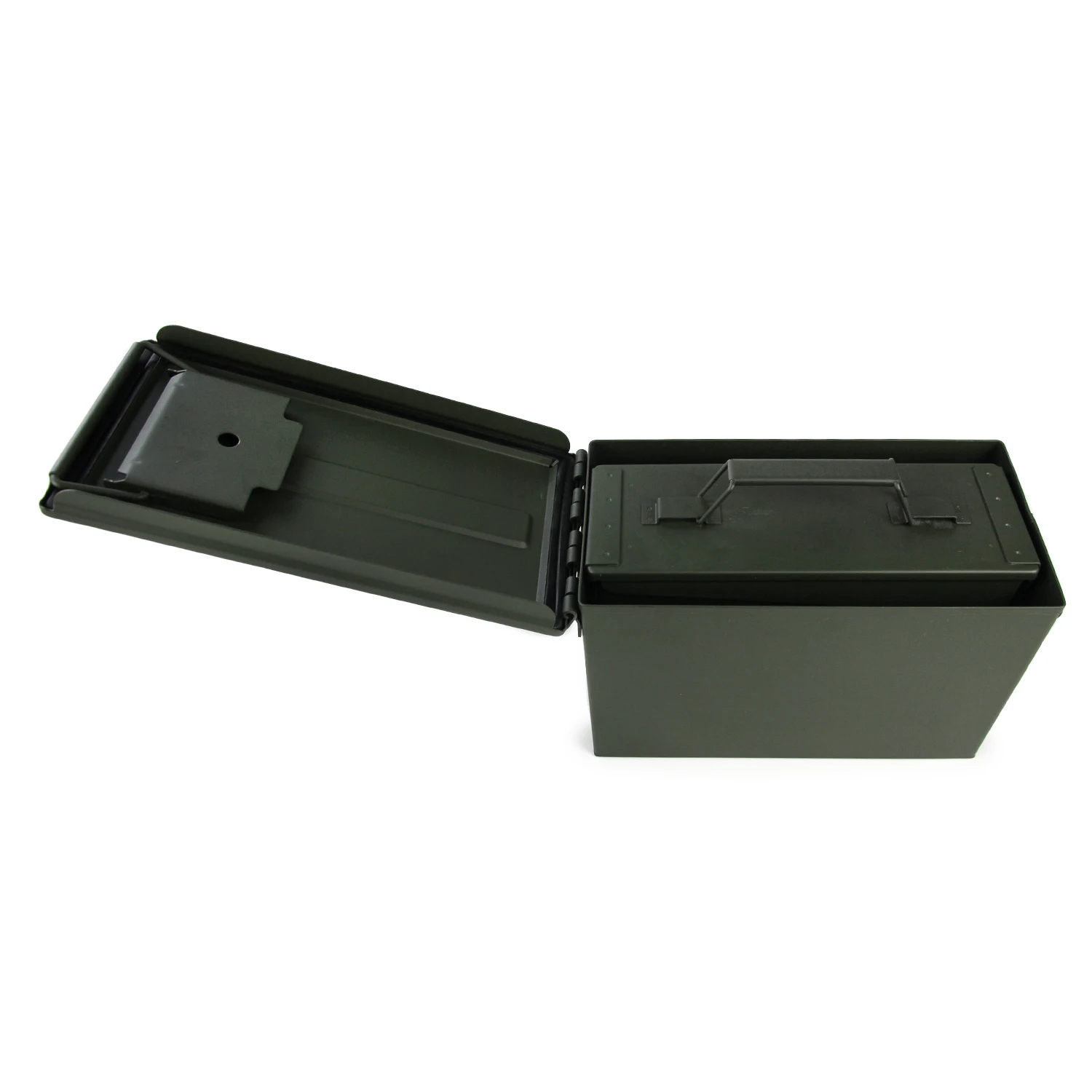 30/50Cal Metal Ammo Can Steel Safety Ammo Box Safe Box Long-Term Waterproof Ammunition Valuables Storage Hole Lockable Can