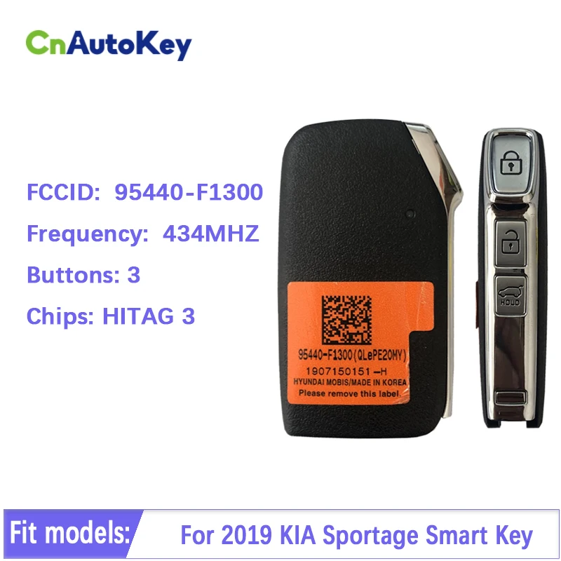 CN051096 Aftermarket 3 Button for 2019 KIA Sportage Smart Remote Auto Car Key Control Fob With 433MHz FCCID 95440-F1300