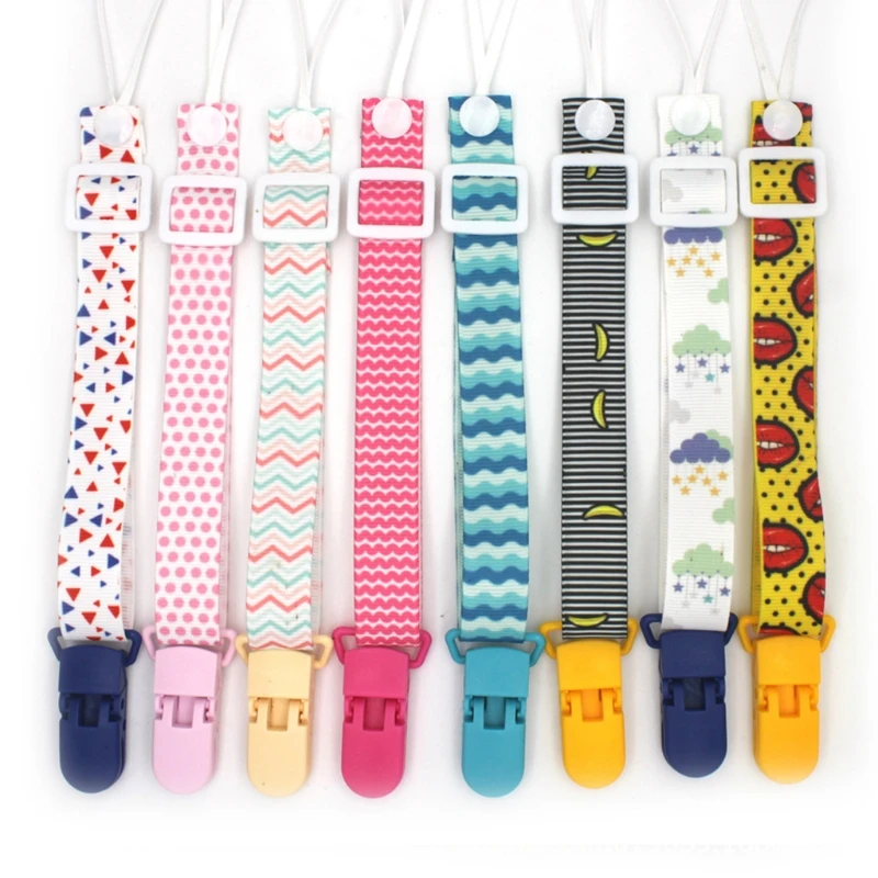 Cartoon Fixed Button Baby Pacifier Clip Chain Ribbon Dummy Soother Holder Chain Anti-drop Buckle Strap Dropshipping