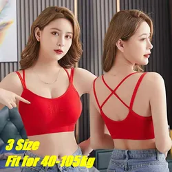 New Red Cross Back reggiseno sportivo Plus Size donna Fitness Top intimo Yoga Running Gym Top Beauty Back Push Up Sport Bra Vest