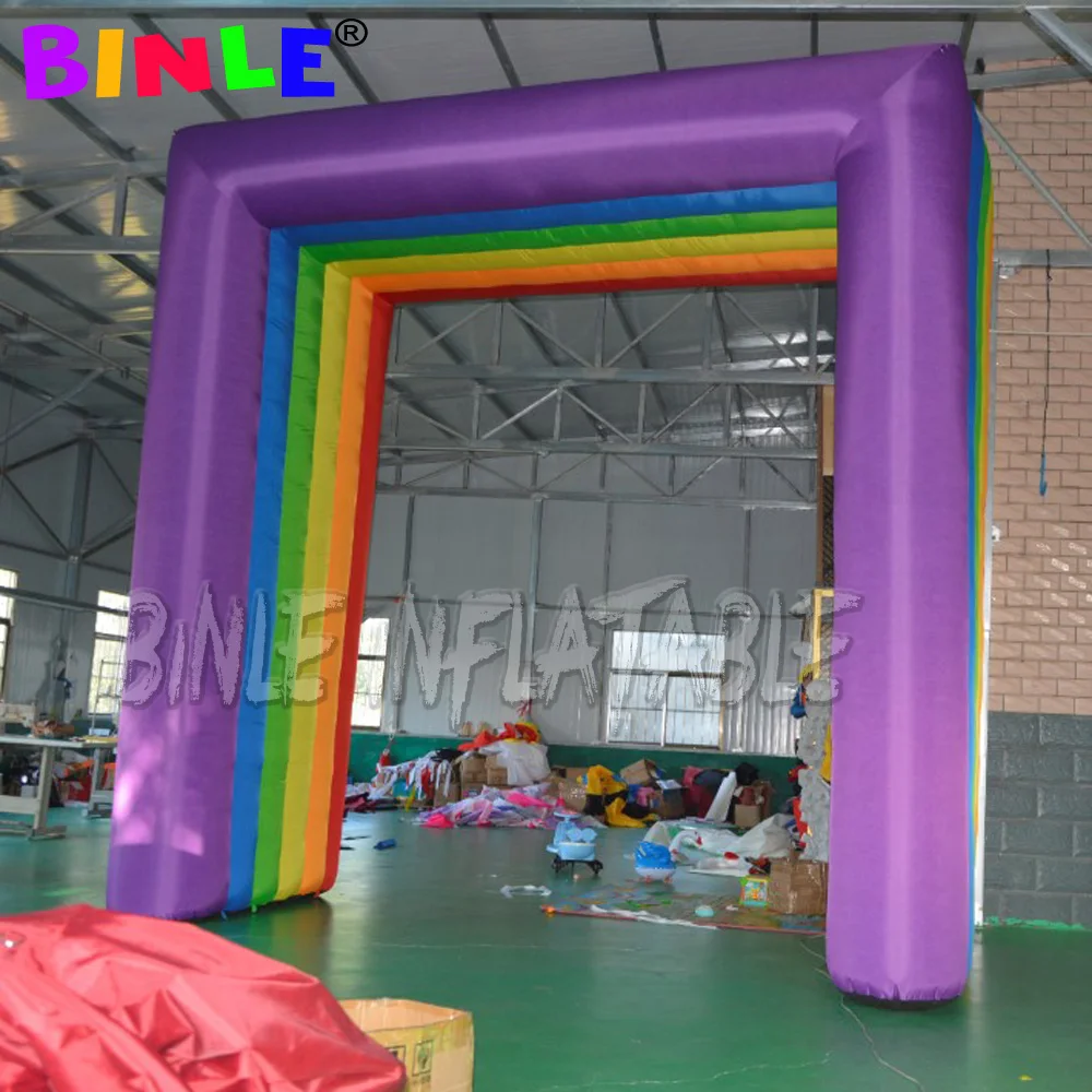 

Custom square 4x4m inflatable rainbow arch for advertisement party supplies event archway christmas decoration