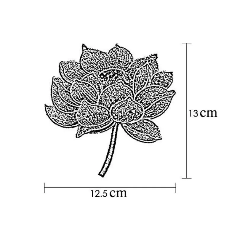 Lotus Flower Embroidered Sew on Patches for Clothing Jackets Dress Apparel Accessories Badges for Clothes Sewing Patch Applique