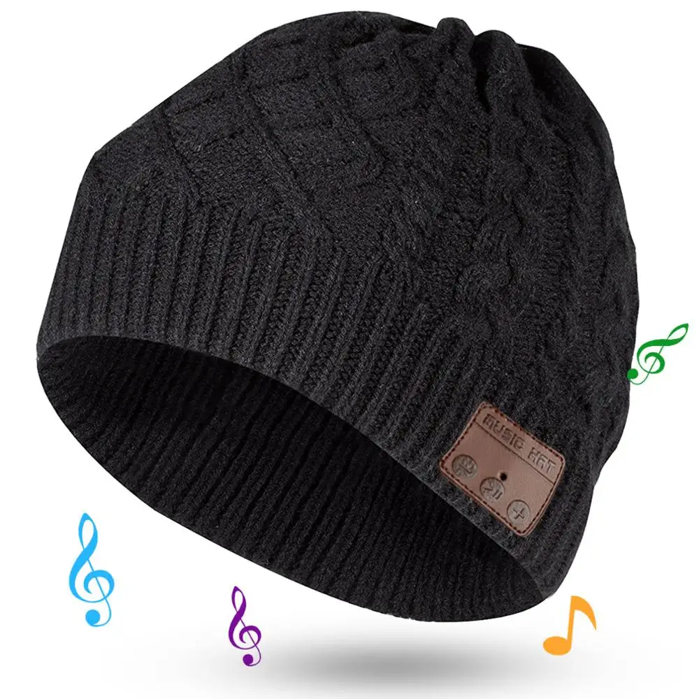 Warm Beanie Hat Built-in Wireless Headphones Bluetooth-compatible Handsfree Call Music Gifts for Men Women Birthday Christmas