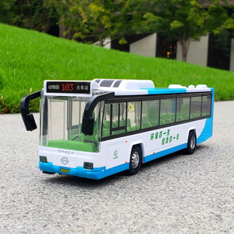 Electric Toy Tourist Traffic Bus Alloy Car Model Diecast Simulation Metal Toy City Tour Bus Model With Sound and Light Kids Gift