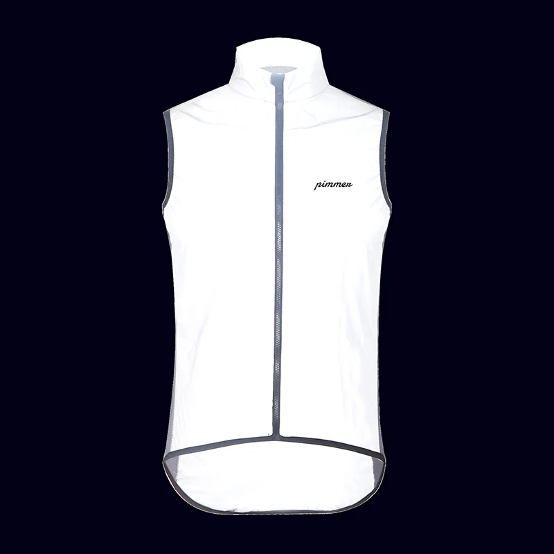 Pimmer 2019 New Lightweight windproof gilet all Reflective cycling wind vest out wear for low light ride waterproof