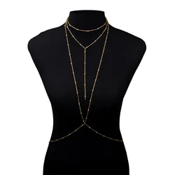 Sexy personality bikini bra body chain ladies body bead chain accessories